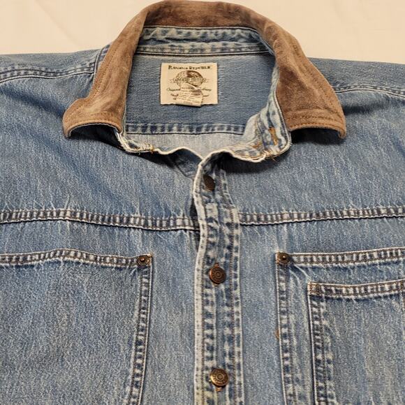 Vintage Banana Republic Denim Shirt Mens XL 90s Adventure Outfitter Y2K Dadcore - Picture 2 of 12